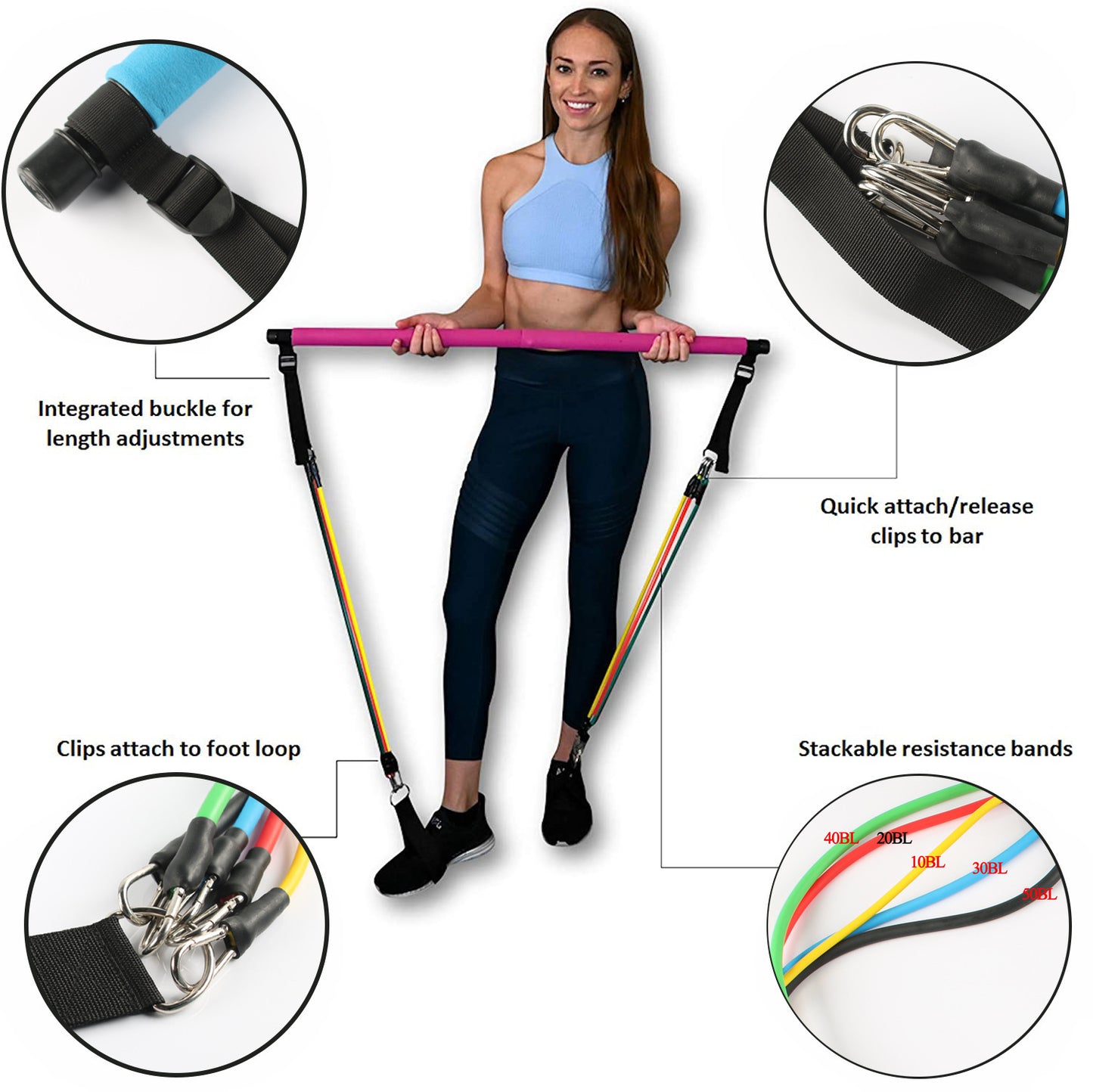 Versatile and Durable Pilates Bar for Full-Body Workout
